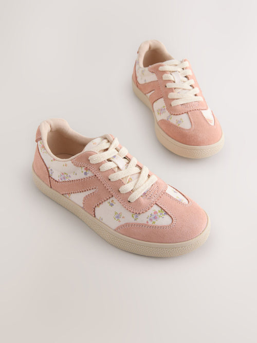 Pink Floral Standard Fit (F) Retro Trainers