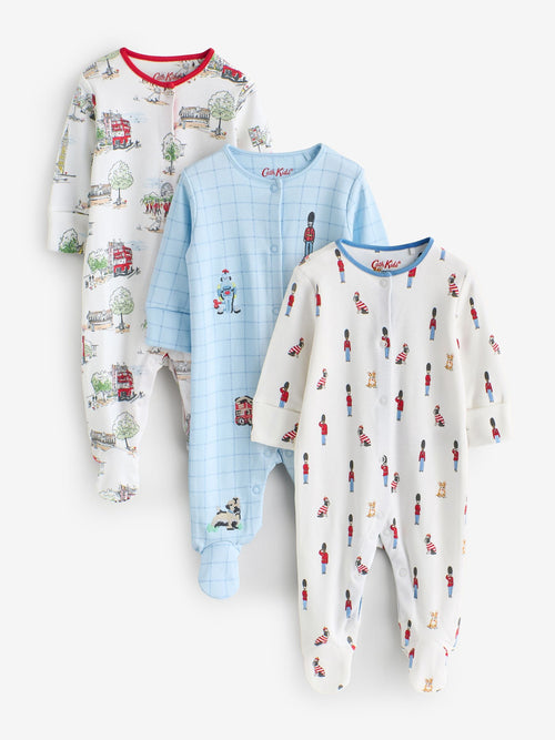 Blue/White Cath Kidston Baby Sleepsuits 3 Pack