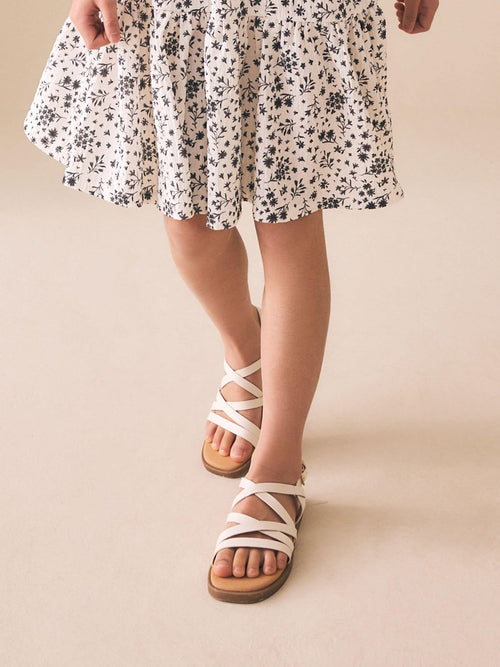 White Standard Fit (F) Strappy Sandals