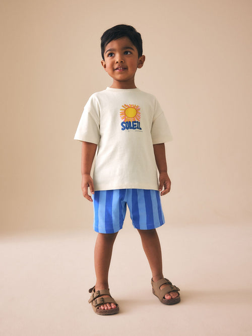 Ecru Soleil Sun Short Sleeve Back Print T-Shirt and Shorts Set (3mths-7yrs)
