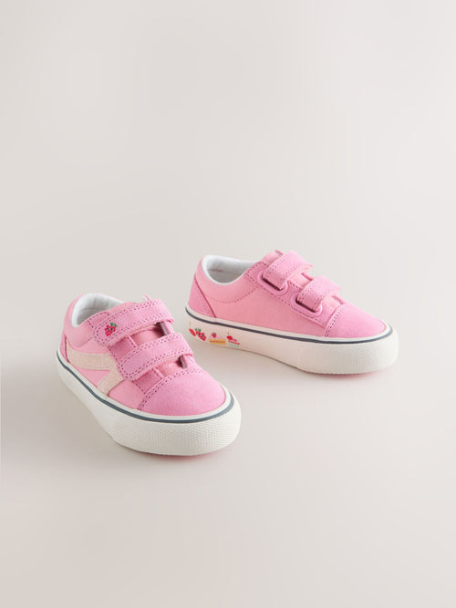 Pink/White Wide Fit (G) Touch Fastening Trainers