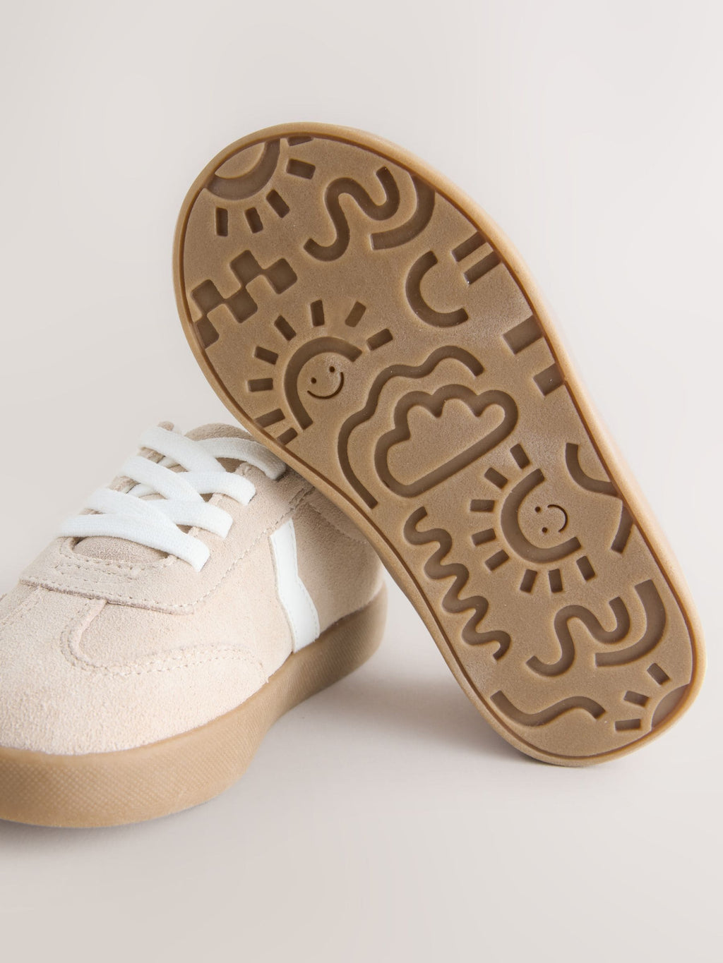 Neutral Elastic Lace Retro Trainers