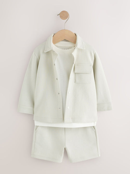 Light Grey Jersey Shirt T-Shirt and Shorts Set (3mths-7yrs)
