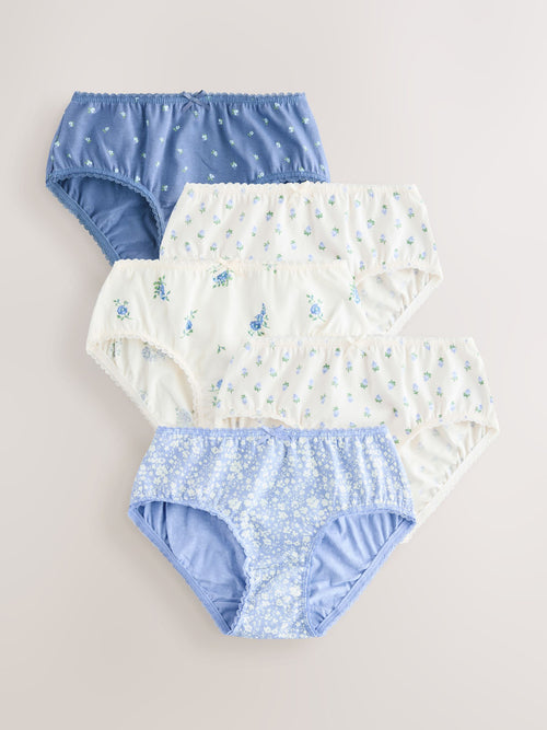 Blue Ditsy Print Briefs 5 Pack (1.5-16yrs)
