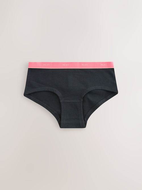 Black Bright Elastic Hipster Briefs 10 Pack (2-16yrs)