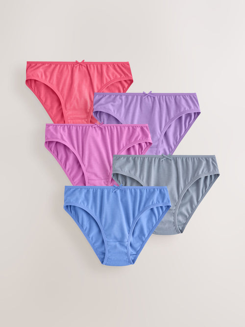 Pink/Mink Bikini Briefs 5 Pack (5-16yrs)