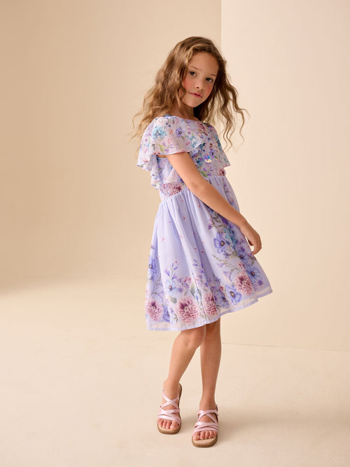 Lilac Purple Embellished Occasion Dress (3-16yrs)