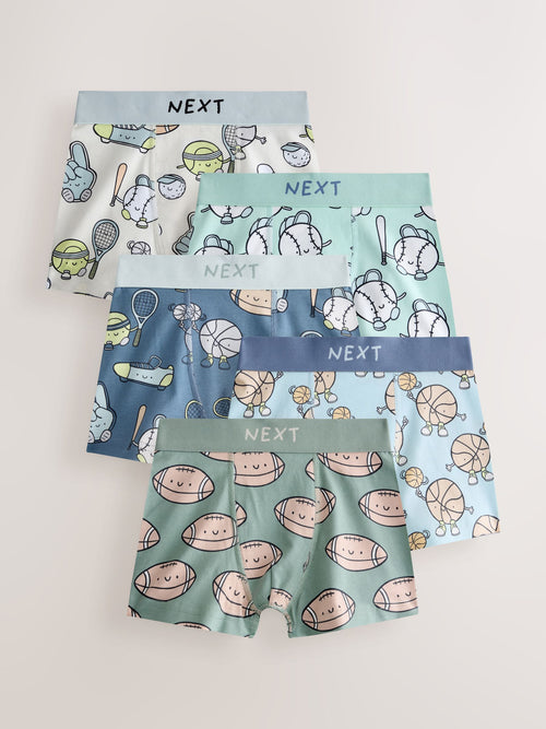 Pastel Sports Junior Character Trunks 5 Pack (1.5-16yrs)