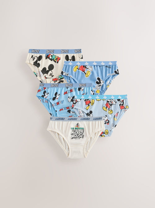 Blue/White Mickey Mouse Briefs 5 Pack (2-10yrs)