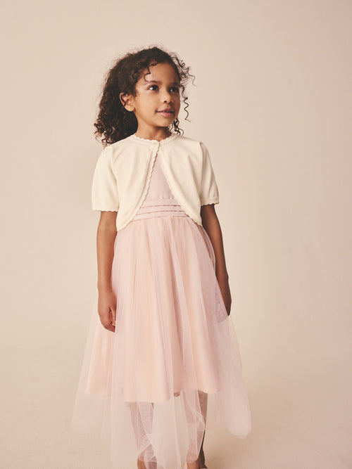 Ecru Occasion Bridesmaid Knitted Cardigan Shrug (3mths-16yrs)