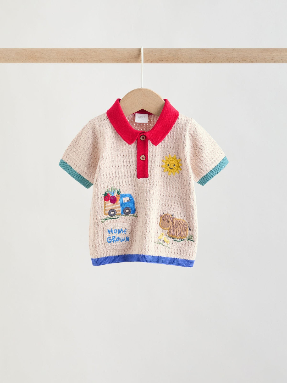 Neutral/Bright Farm Knitted Top and Shorts Baby Set (0mths-2yrs)