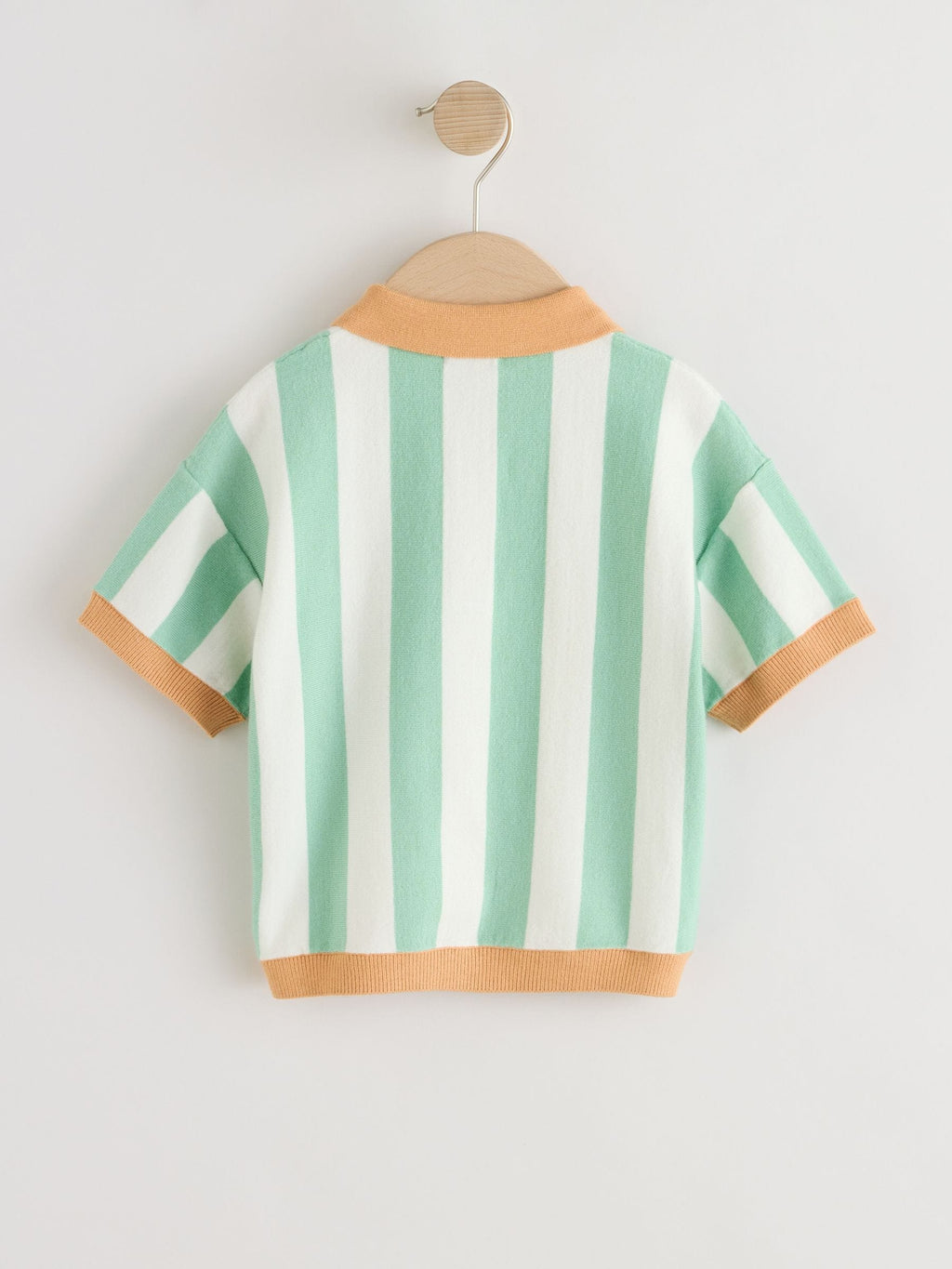 Striped Character Button Neck Knitted Polo Shirt (3mths-7yrs)