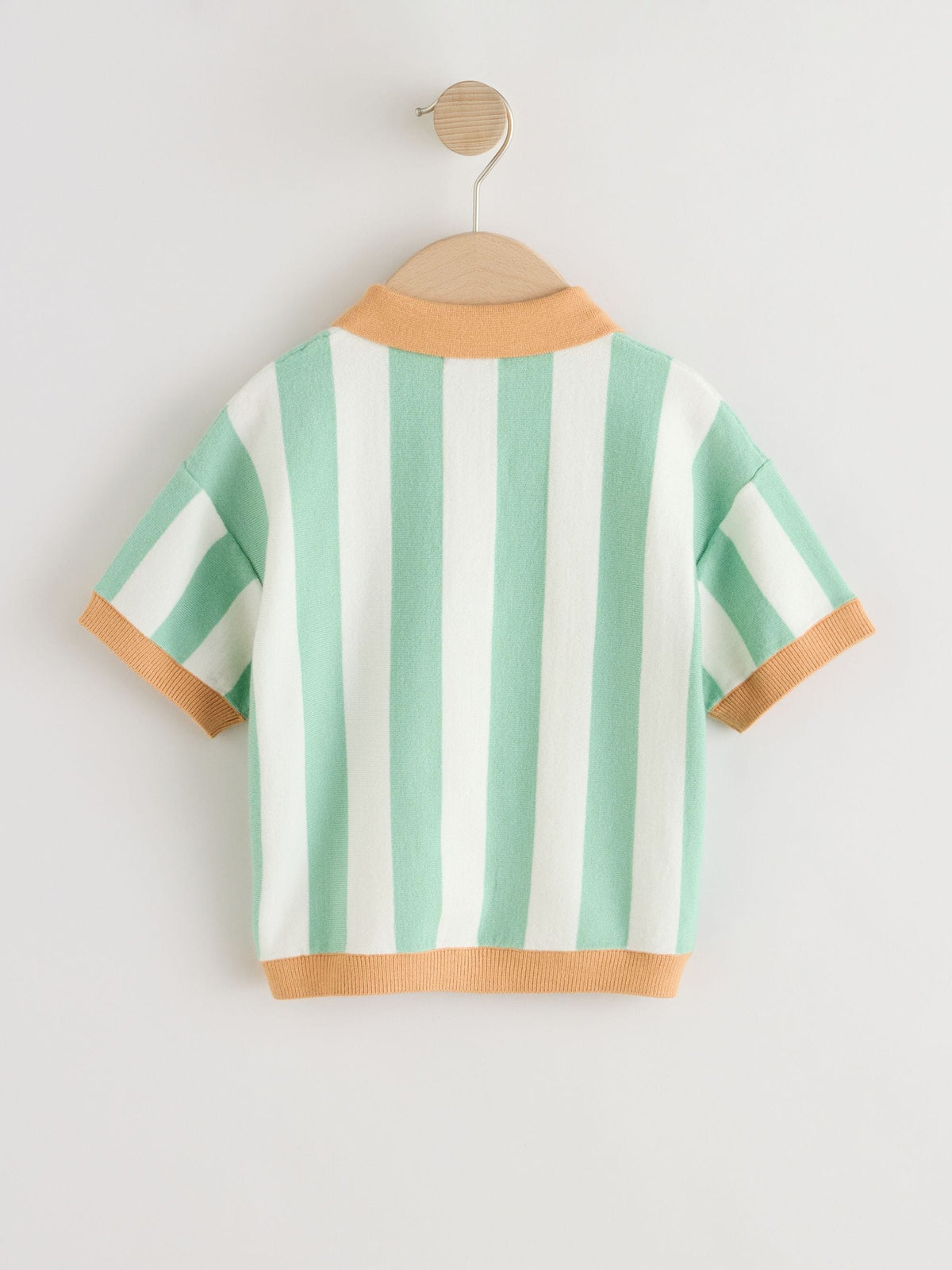 Striped Character Button Neck Knitted Polo Shirt (3mths-7yrs)