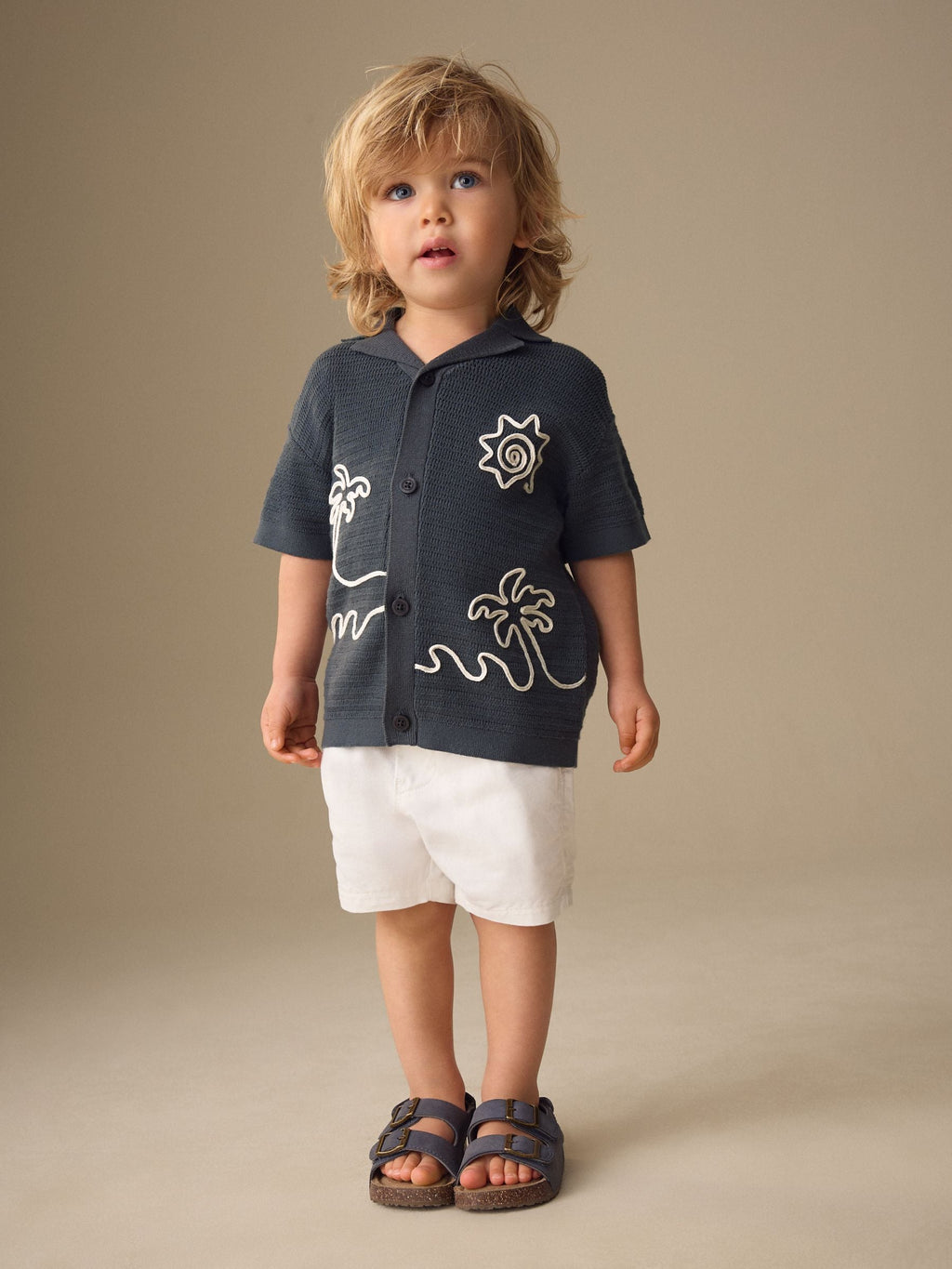 Charcoal Grey Knitted Cornelli Polo Shirt (3mths-7yrs)