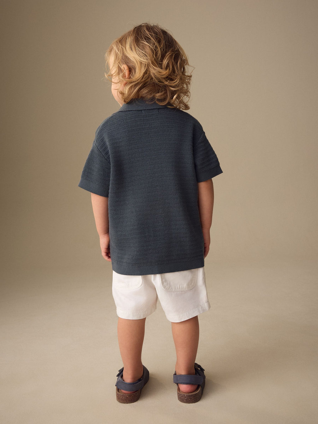 Charcoal Grey Knitted Cornelli Polo Shirt (3mths-7yrs)