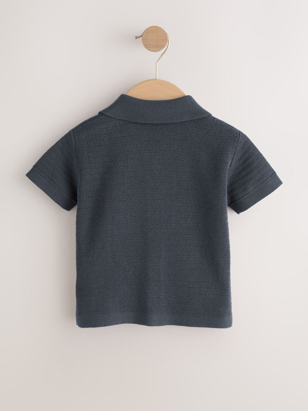 Charcoal Grey Knitted Cornelli Polo Shirt (3mths-7yrs)