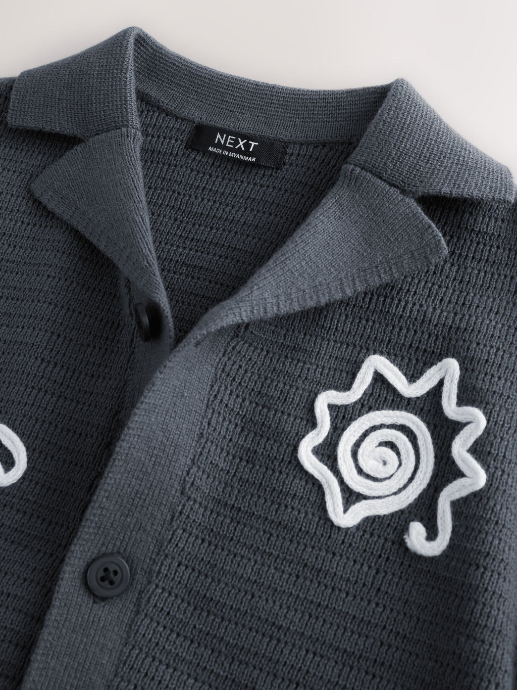 Charcoal Grey Knitted Cornelli Polo Shirt (3mths-7yrs)