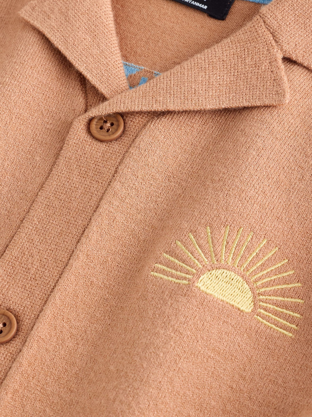 Orange Knitted Revere Collar Polo Shirt (3mths-7yrs)