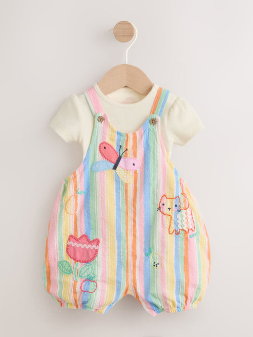 Multi Character Baby Dungarees and Bodysuits Set 2 Piece (0mths-2yrs)