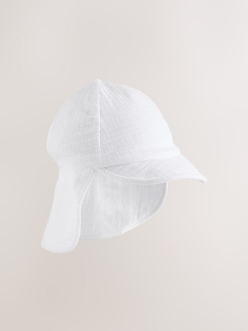 White Crinkle Legionnaire Baby Hat