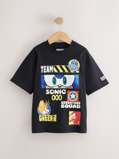 Black Sequin Sonic T-Shirt (3-16yrs)