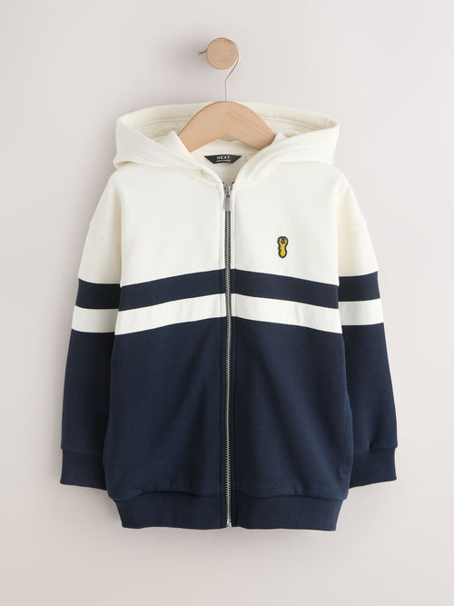 Navy Colourblock Zip Up Hoodie (3-16yrs)