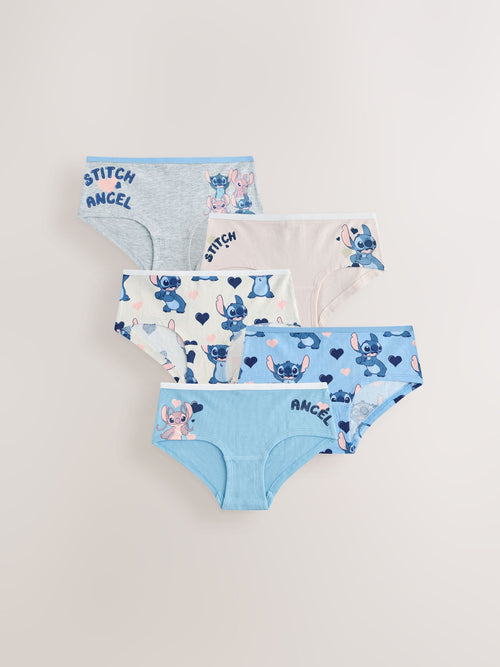 Blue/Pink Lilo & Stitch Hipsters 5 Pack (2-16yrs)