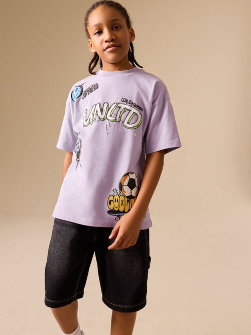 Lilac Purple Short Sleeve Graphic T-Shirt (3-16yrs)
