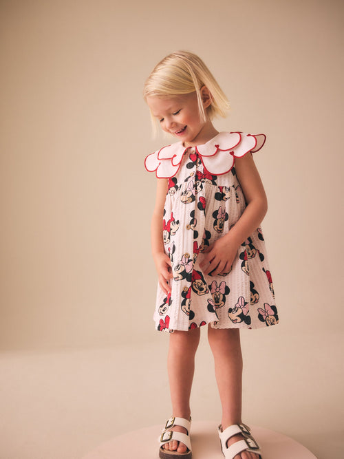 Red Minnie Collared Disney Dress (3mths-7yrs)