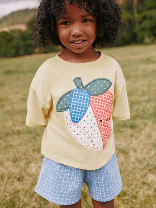 Yellow Strawberry T-Shirt And Shorts Set (3mths-7yrs)
