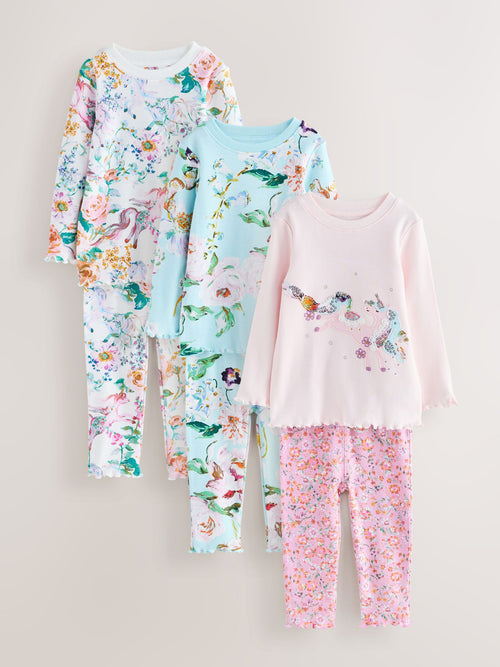 Unicorn Snuggle Pyjamas 3 Pack (9mths-10yrs)