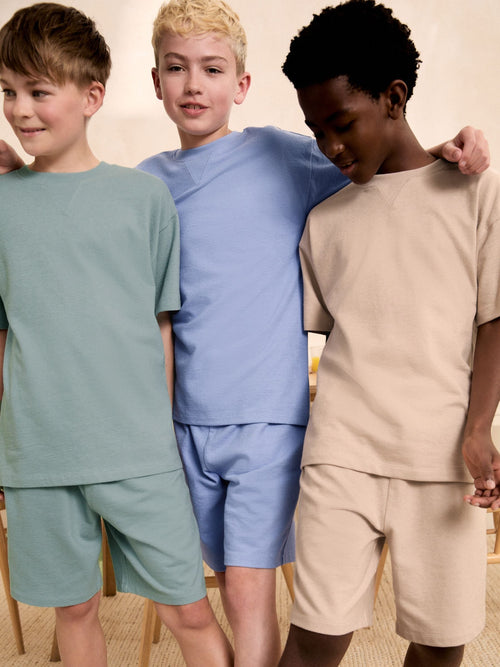 Blue/Green Short Pyjamas 3 Pack (5-16yrs)