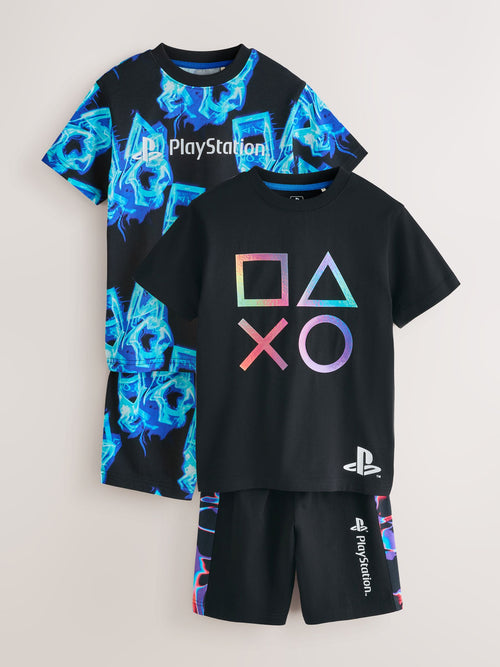 Blue/Black Playstation Short Pyjamas 2 Pack (4-16yrs)