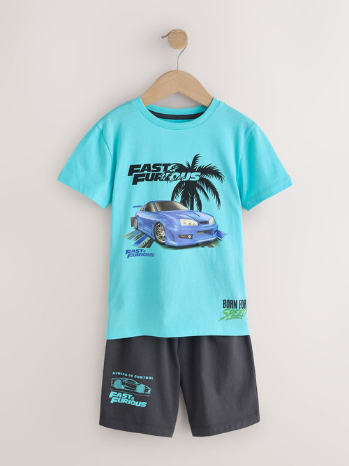 Blue/Grey Fast and Furious Single Short Pyjamas (4-14yrs)