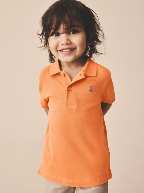 Bright Orange Short Sleeve Polo Shirt (3mths-7yrs)