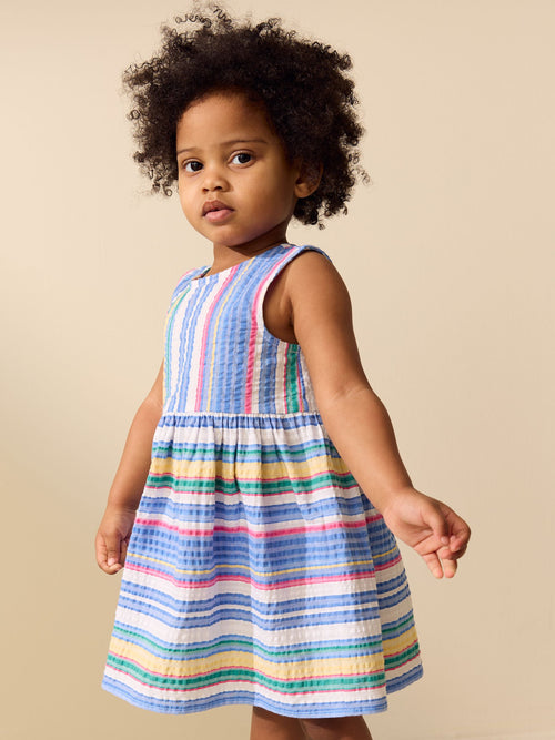 Multi Stripe Sleeveless Cotton Dress (3mths-8yrs)