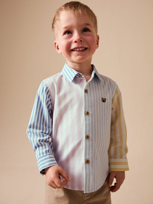 Pink/Blue Character Long Sleeve Oxford Shirt (3mths-7yrs)
