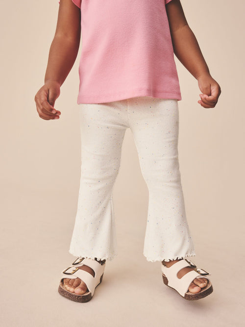 Oatmarl Nep Rib Flare Leggings (3mths-7yrs)