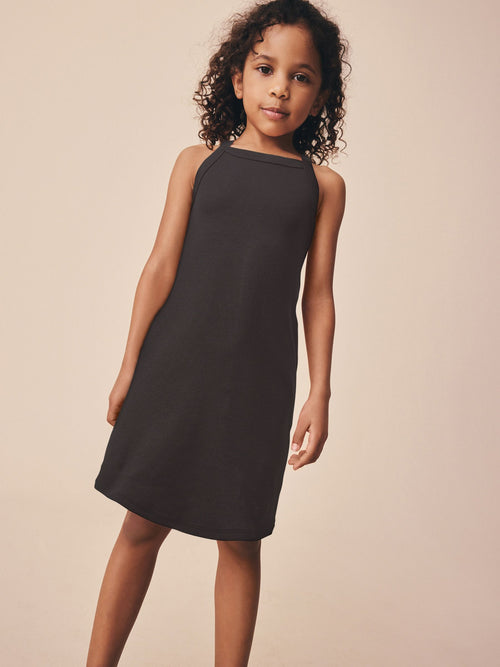 Black Rib Racer Dress (3-16yrs)