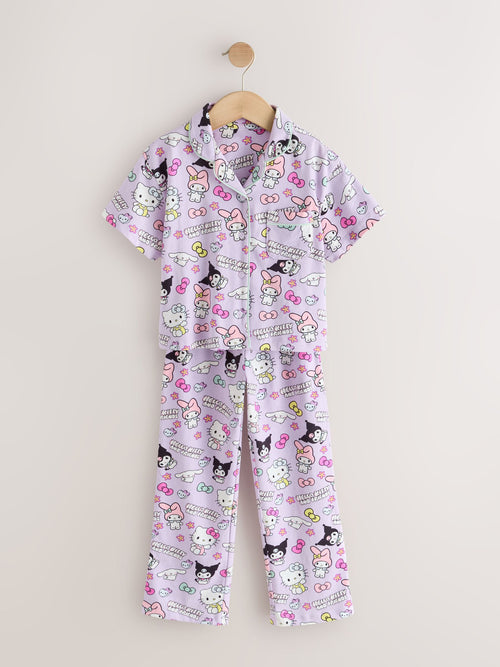Lilac Purple Hello Kitty Button Through Pyjamas (3-16yrs)