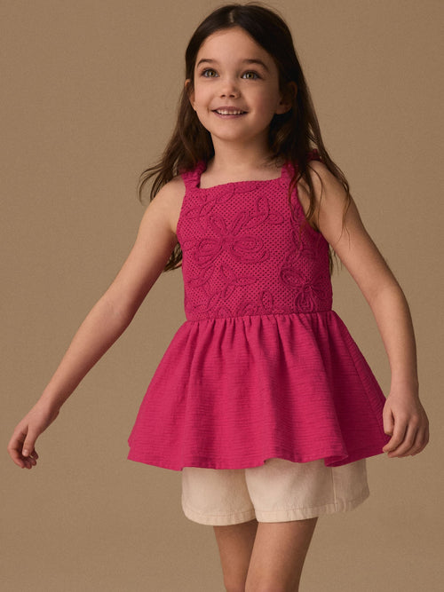Pink Cornelli Peplum Vest (3-16yrs)