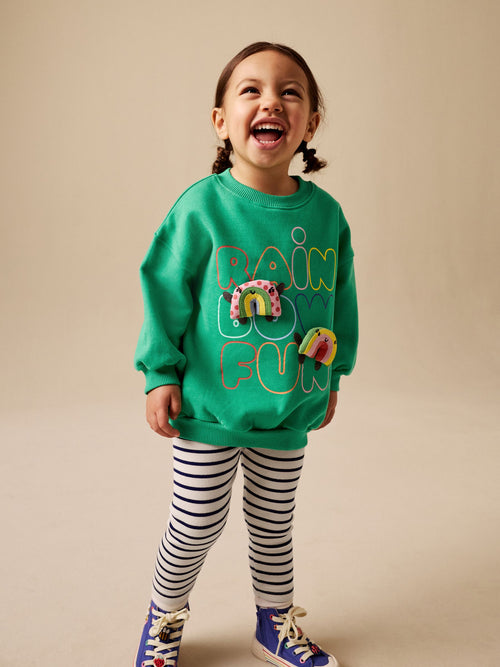 Green Rainbow Sweatshirt & Flare Leggings Set (3mths-7yrs)