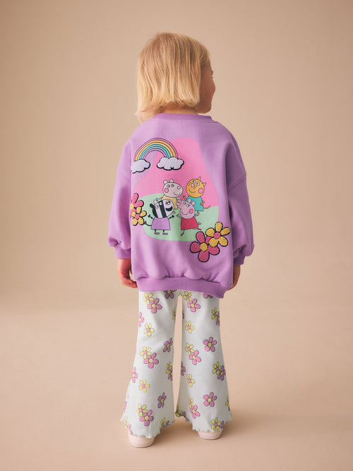 Purple Peppa Pig Sweatshirt & Flare Leggings Set (3mths-7yrs)