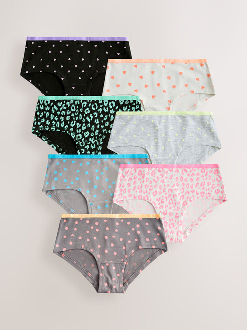 Leopard Print Hipsters Briefs 7 Pack (2-16yrs)