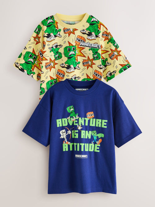 Blue/Yellow 2 Pack Minecraft T-Shirt (3-16yrs)