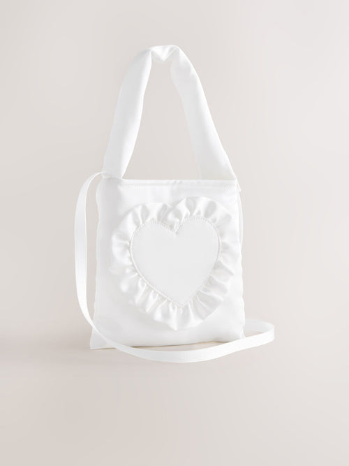 Cream Satin Bucket Bag