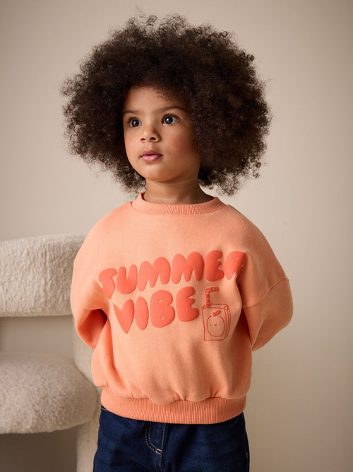 Orange Summer Crew Neck Sweatshirt (3mths-7yrs)