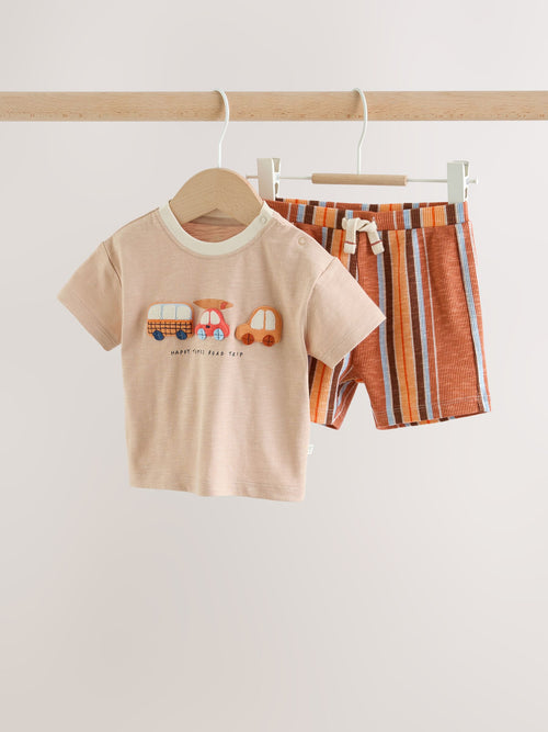 Orange Cars Top and Shorts Baby Set (0mths-2yrs)