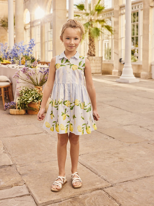 Lemon Stripe Shirt Dress (3-16yrs)