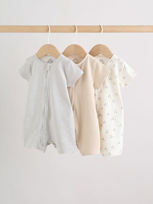 Ecru White Rompers 3 Pack (0mths-3yrs)